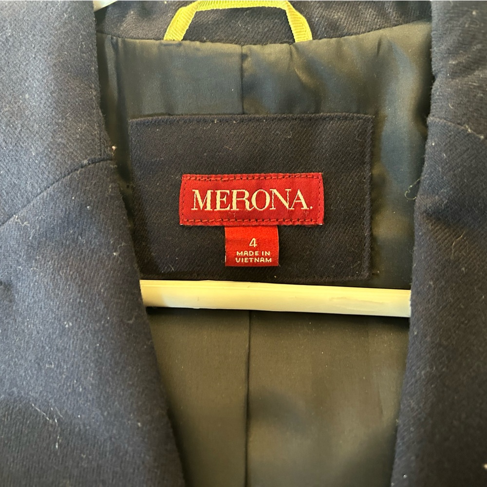 Merona Navy Blazer with Striped Cuffs - Picture 4 of 4